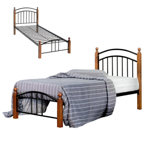 Image of Omara Series Metal/Wood Bed Frame with Double Decker Collection - All Sizes