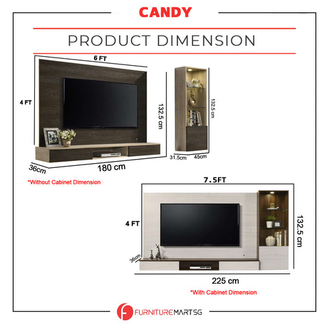 Image of Candy Series Living Room TV Console with LED Backlight in 2 Design