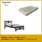 Gigi Single Pull-Out Bedframe Solid Wood Slatted Base  - w/ Mattress Option