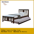 Gigi Single Pull-Out Bedframe Solid Wood Slatted Base  - w/ Mattress Option