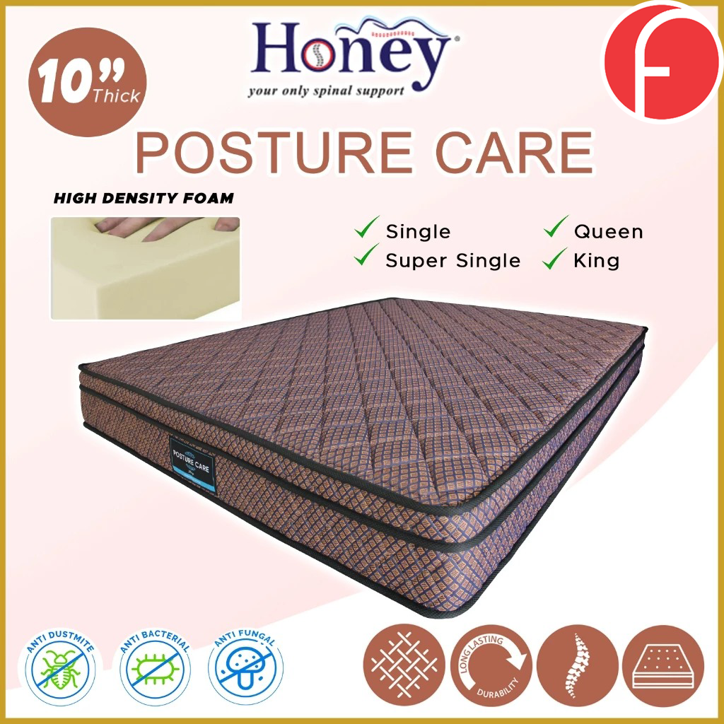 Honey Posture Care 10" High Density Foam Mattress - All Sizes Available