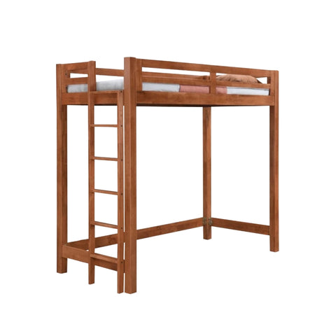 Image of Ariel Wooden Loft Bed Single, Super Single Solid Rubberwood Bed Frame w/ Mattress Option