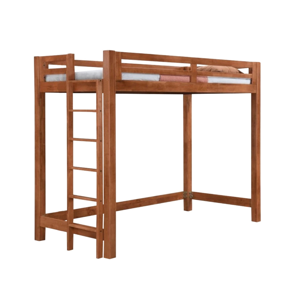 Ariel Wooden Loft Bed Single, Super Single Solid Rubberwood Bed Frame w/ Mattress Option