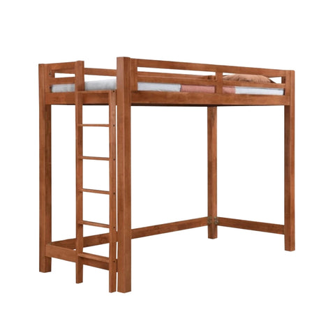 Image of Ariel Wooden Loft Bed Single, Super Single Solid Rubberwood Bed Frame w/ Mattress Option