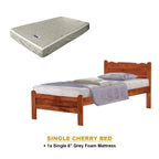 Belle Pull-Out Bed Single Solid Rubberwood Bed Frame w/ Mattress Option