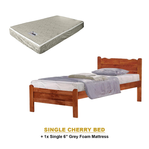 Image of Belle Pull-Out Bed Single Solid Rubberwood Bed Frame w/ Mattress Option