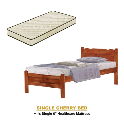 Image of Belle Pull-Out Bed Single Solid Rubberwood Bed Frame w/ Mattress Option