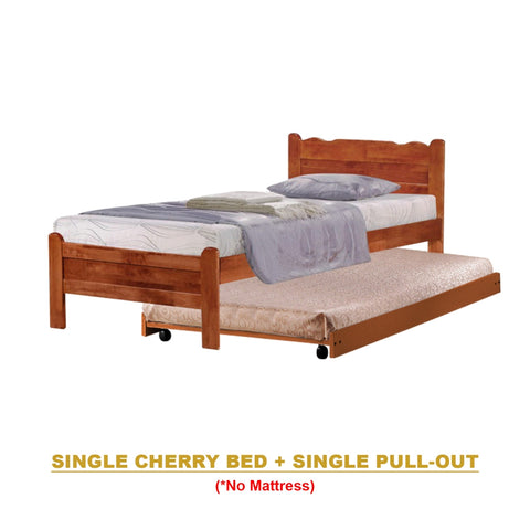 Image of Belle Pull-Out Bed Single Solid Rubberwood Bed Frame w/ Mattress Option