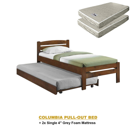 Image of Heyin Single Wooden Bed Frame with Underbed Clearance for Extra Storage - with Mattress Option