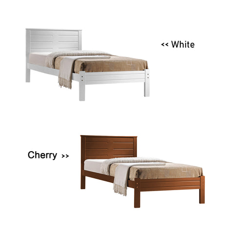 Image of Robby Series 11 Wooden Bed Frame White & Cherry In Single Size