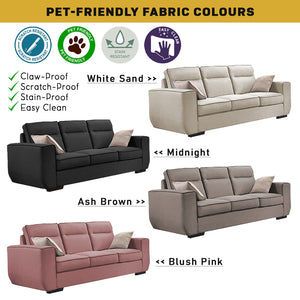 Alyssa Series Fabric 1/2/3/ L-Shape Sofa w/ Pet-Friendly Option