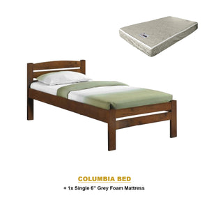 Heyin Single Wooden Bed Frame with Underbed Clearance for Extra Storage - with Mattress Option