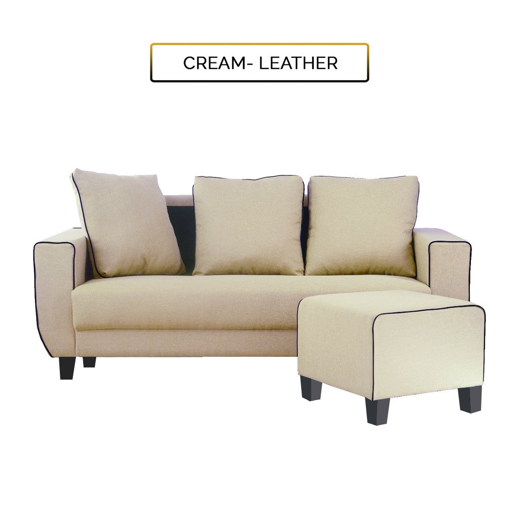 Ruru Series 2/3 Seater Leather Sofa With Ottoman w/ Pet-Friendly Option