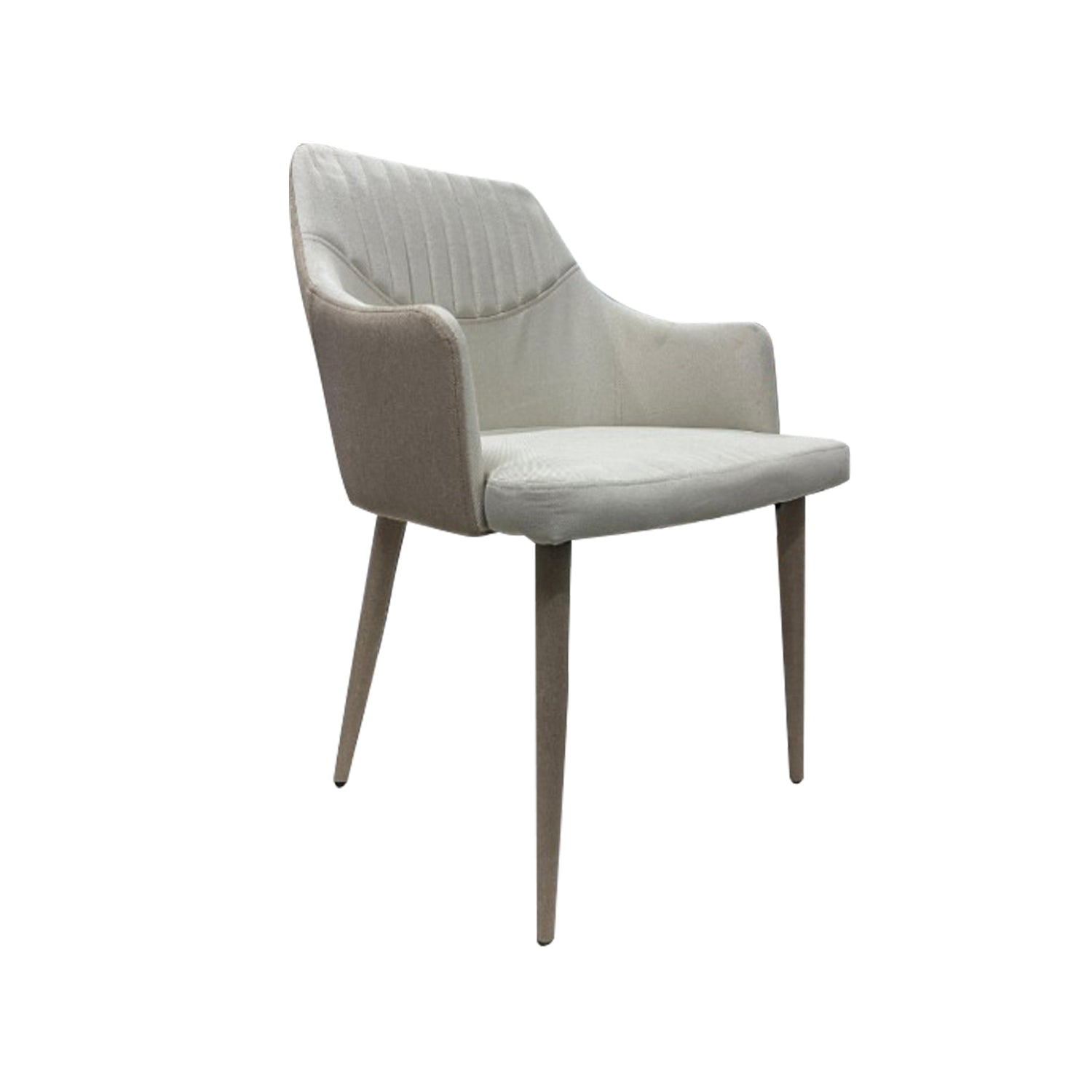 Chloe Fabric Dining Chair In Brown/ White