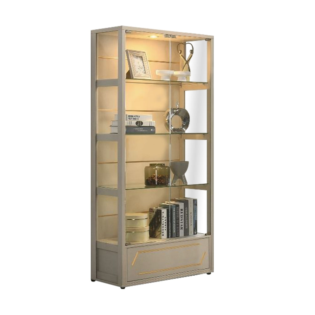 Tessa Series 4 Display Cabinet Book Shelves Glass Door with Light