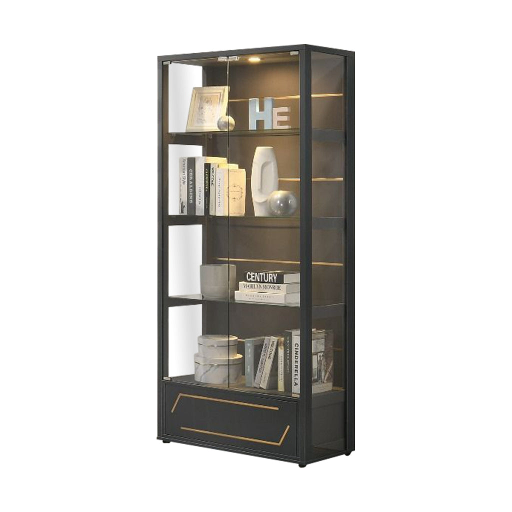 Tessa Series 4 Display Cabinet Book Shelves Glass Door with Light