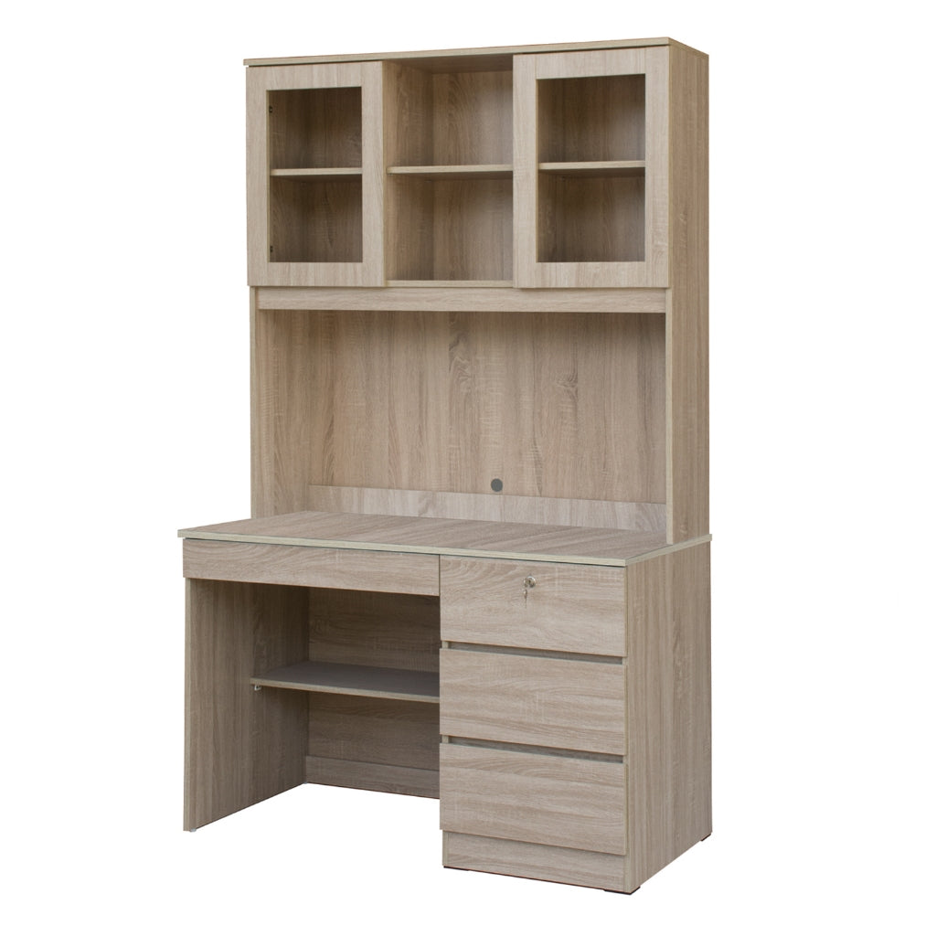Tonee Writing Table/ Study Desk with Drawers w/ Lock and Shelf CARB-P2 Certified Board