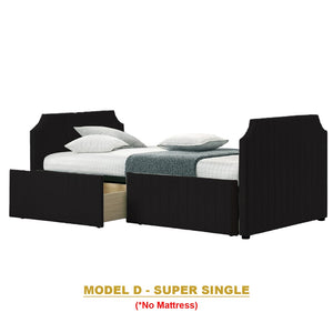 Kaelle Series Daybed with Trundle or Drawer - With Mattress Option