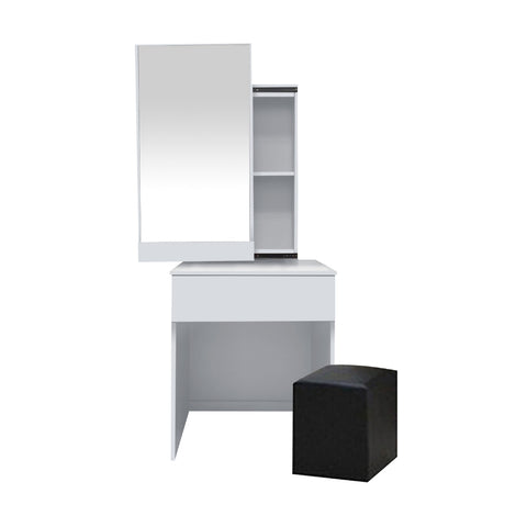 Image of Ritch Dressing Table With Free Stool Laminated Smooth Gliding Drawer In 6 Colours