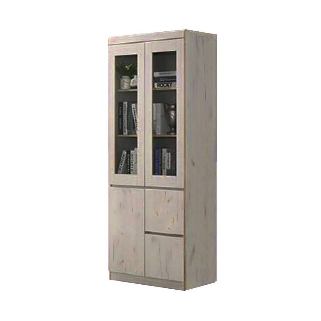 Athena 4 Bookshelf With Glass Doors in 3 Colours