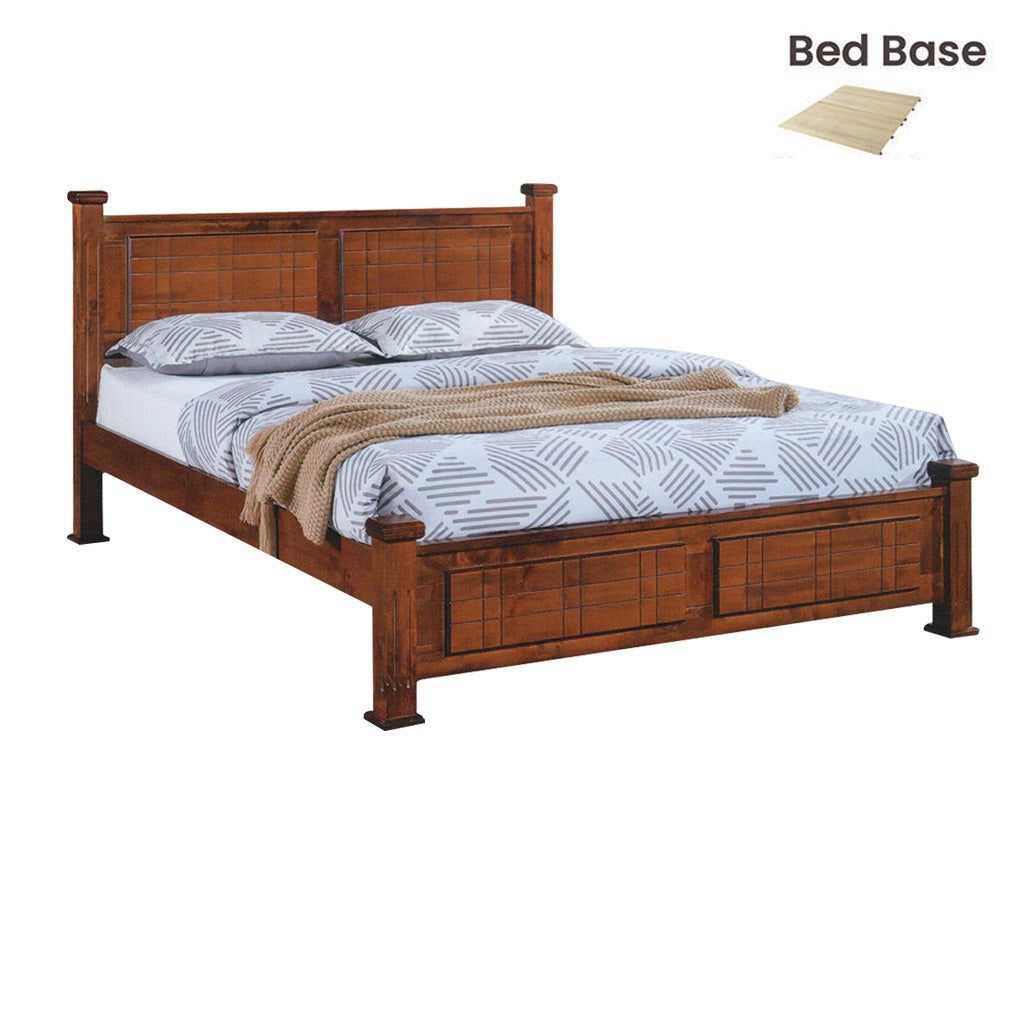 Nadia Series 4 Wooden Bedframe Collection Solid Wood - King Size with Mattress Option