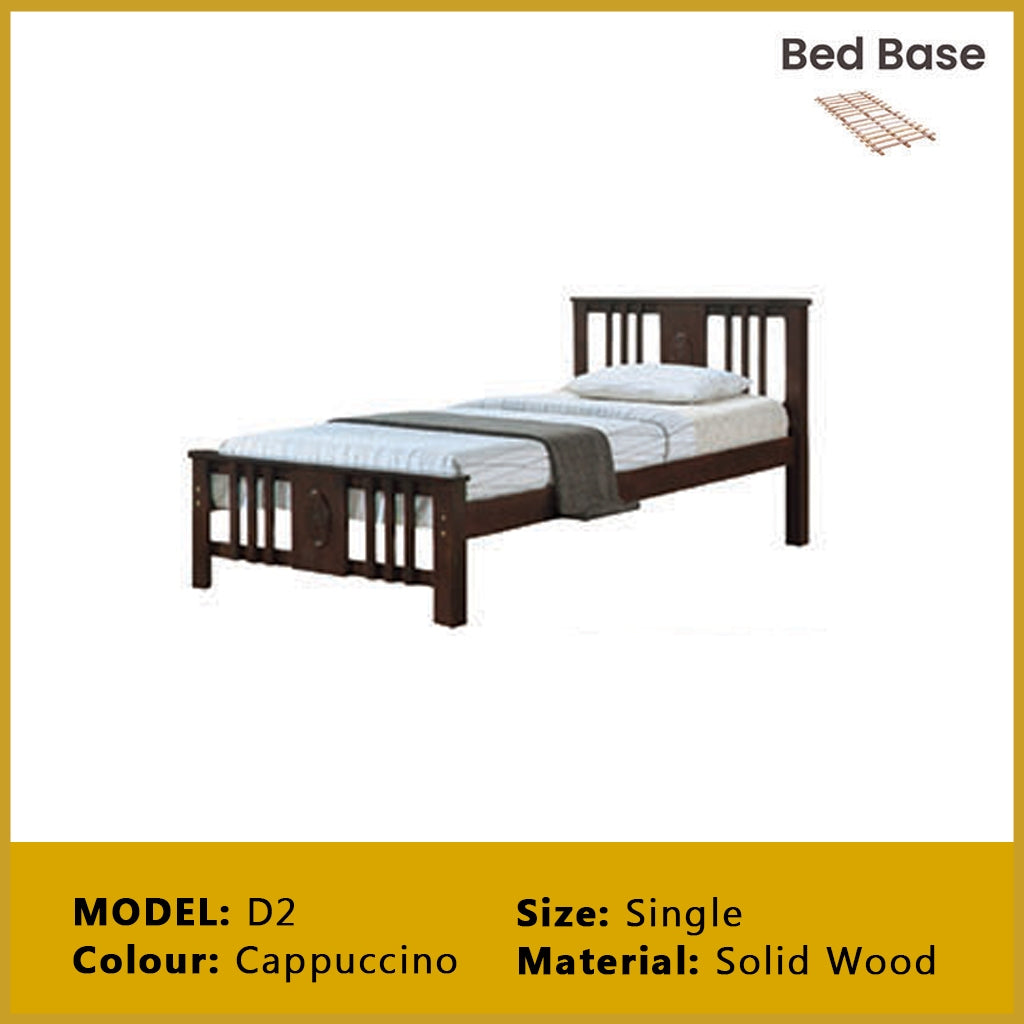 Riese Single Pull-Out Bedframe MDF+Veneer Wood Slatted Base