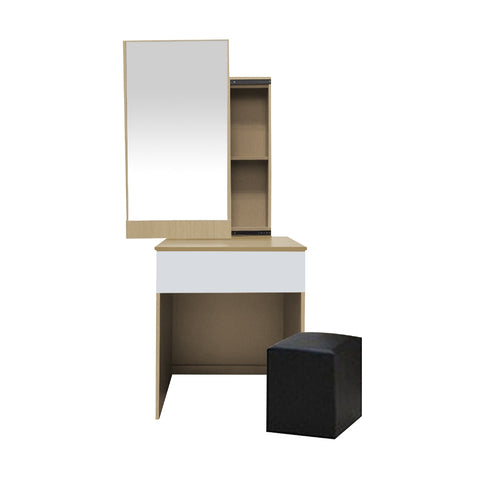 Image of Ritch Dressing Table With Free Stool Laminated Smooth Gliding Drawer In 6 Colours