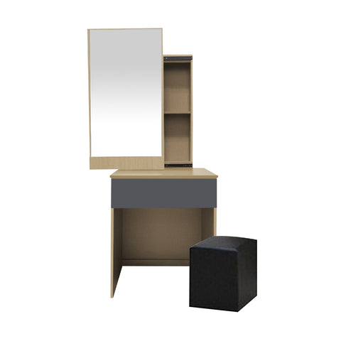 Image of Ritch Dressing Table With Free Stool Laminated Smooth Gliding Drawer In 6 Colours