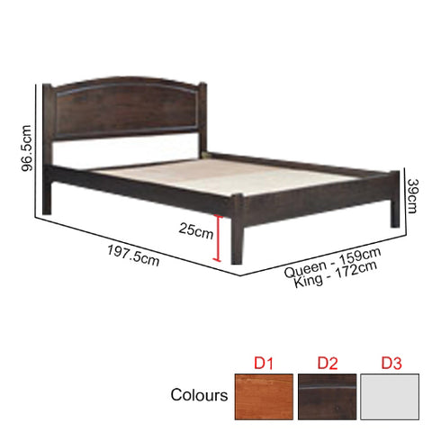 Image of Gianna Series D Wooden Bed Frame Queen and King Size