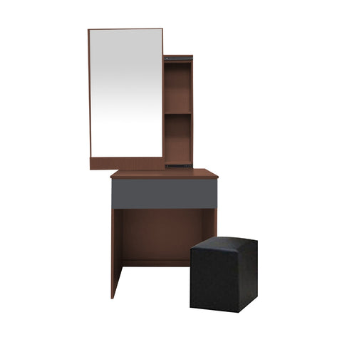 Image of Ritch Dressing Table With Free Stool Laminated Smooth Gliding Drawer In 6 Colours