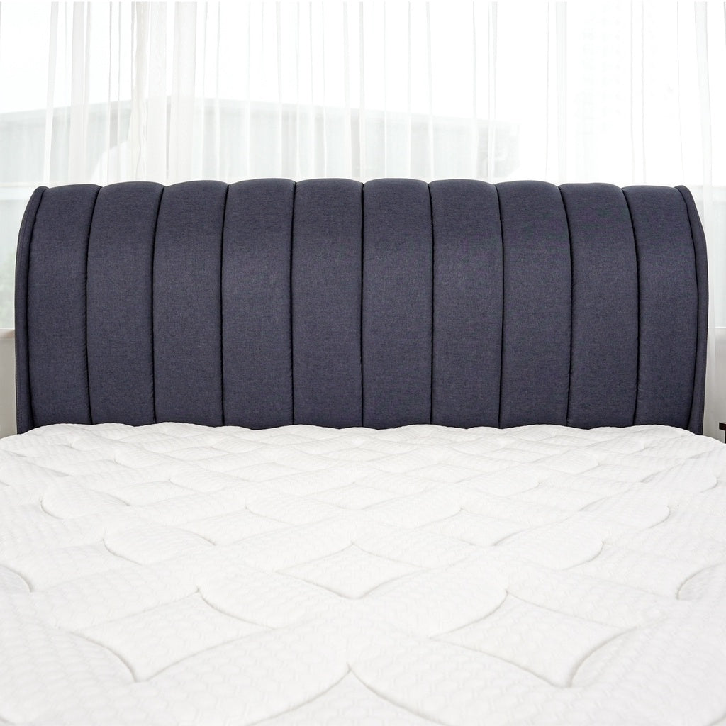 Rinoa Series 4 Woven Fabric Divan Bed Frame in Dark Navy Colour - All Sizes Available