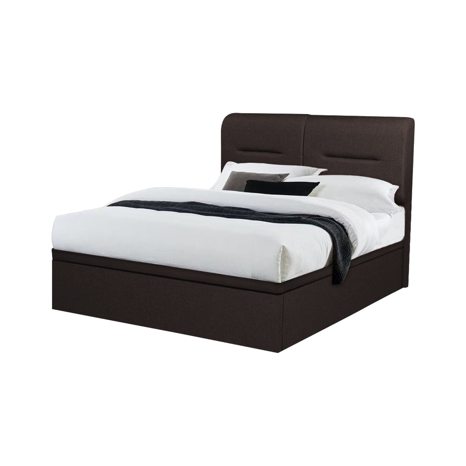 Santos Queen Storage Bed Frame Fabric/Faux Leather with Mattress Package
