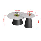 Keana Series 4 Premium Coffee Center Table Steel Metal Leg + Marble Ceramic Top