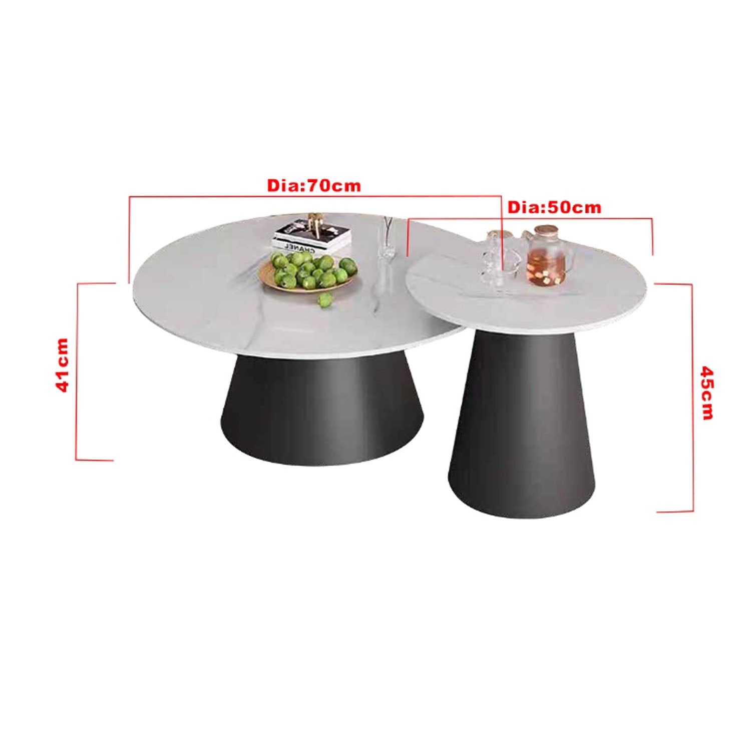 Keana Series 4 Premium Coffee Center Table Steel Metal Leg + Marble Ceramic Top