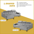 Axel 3 Seater Left and Right L-Shaped Sofa in 47 Colour - w/ PetFriendly Fabric/Leather