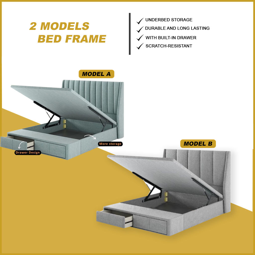Cristin 12" Depth Storage Bedframe w/ Mattress PetFriendly Scratch-resist - All Sizes