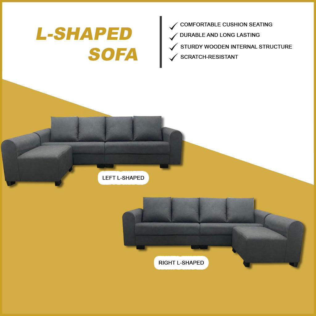 Logan 4 Seater With Chaise in 48 Colour - w/ PetFriendly Options