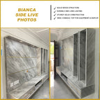 Bianca Hanging TV Console Floating with Display Shelf Cabinet & Built-in Light & Socket