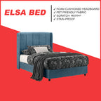 OrthoCoil Elsa Divan Bedframe Pet-Friendly Fabric With Mattress Add-On Options - All Sizes Available