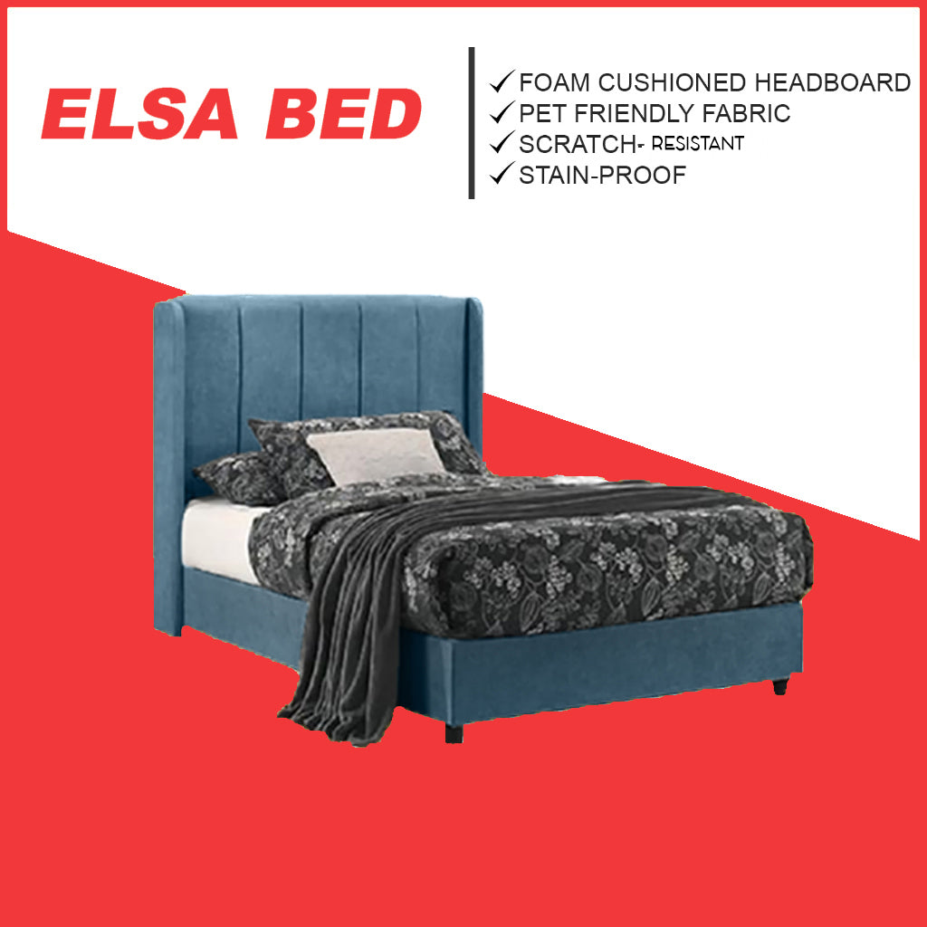 OrthoCoil Elsa Divan Bedframe Pet-Friendly Fabric With Mattress Add-On Options - All Sizes Available
