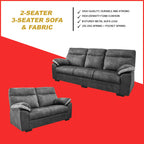Cania 2/3-Seater Sofa Fabric ZigZag Spring and Pocket Spring Sofa - Pet-Friendly Option