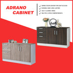 Adrano Sideboard Cabinet Storage Furniture With 3 Drawers 2 Doors with Soft Closing Hinges.