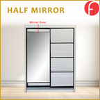 Hans Series 4FT/5FT 2-Door Sliding Door Wardrobe in White Wash or Dark Grey