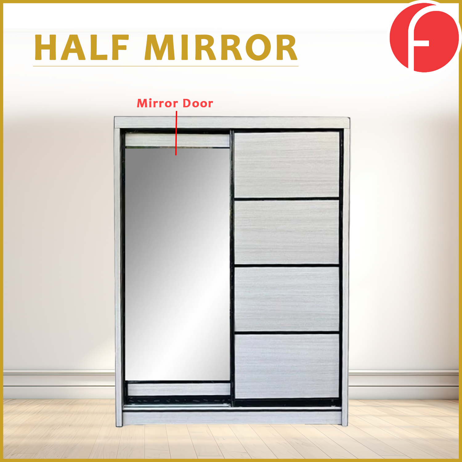 Hans Series 4FT/5FT 2-Door Sliding Door Wardrobe in White Wash or Dark Grey