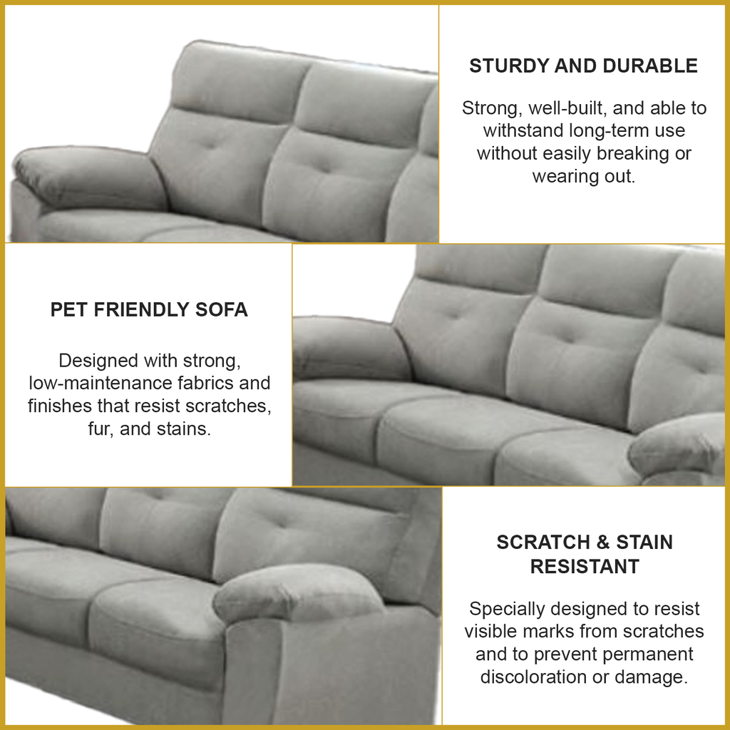 Sandy 1/2/3 Recliner Seater Sofa in 34 Colour - w/ PetFriendly Fabric/Leather