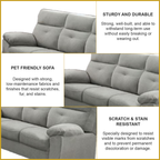 Sandy 1/2/3 Recliner Seater Sofa in 34 Colour - w/ PetFriendly Fabric/Leather