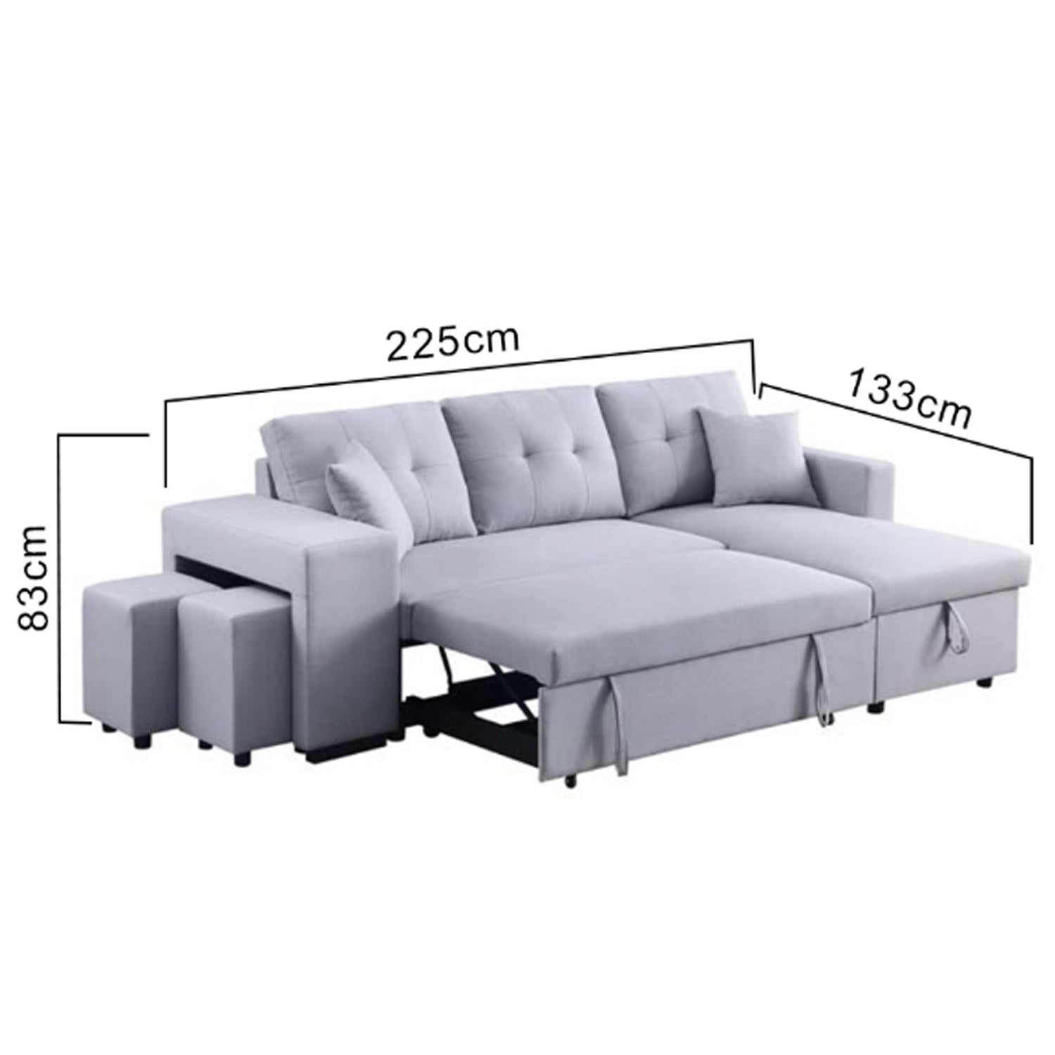 Marjie Series 5 Sleeper Sectional Reversible Sofa w/ Storage Upholstered w/ Pet-Friendly Option