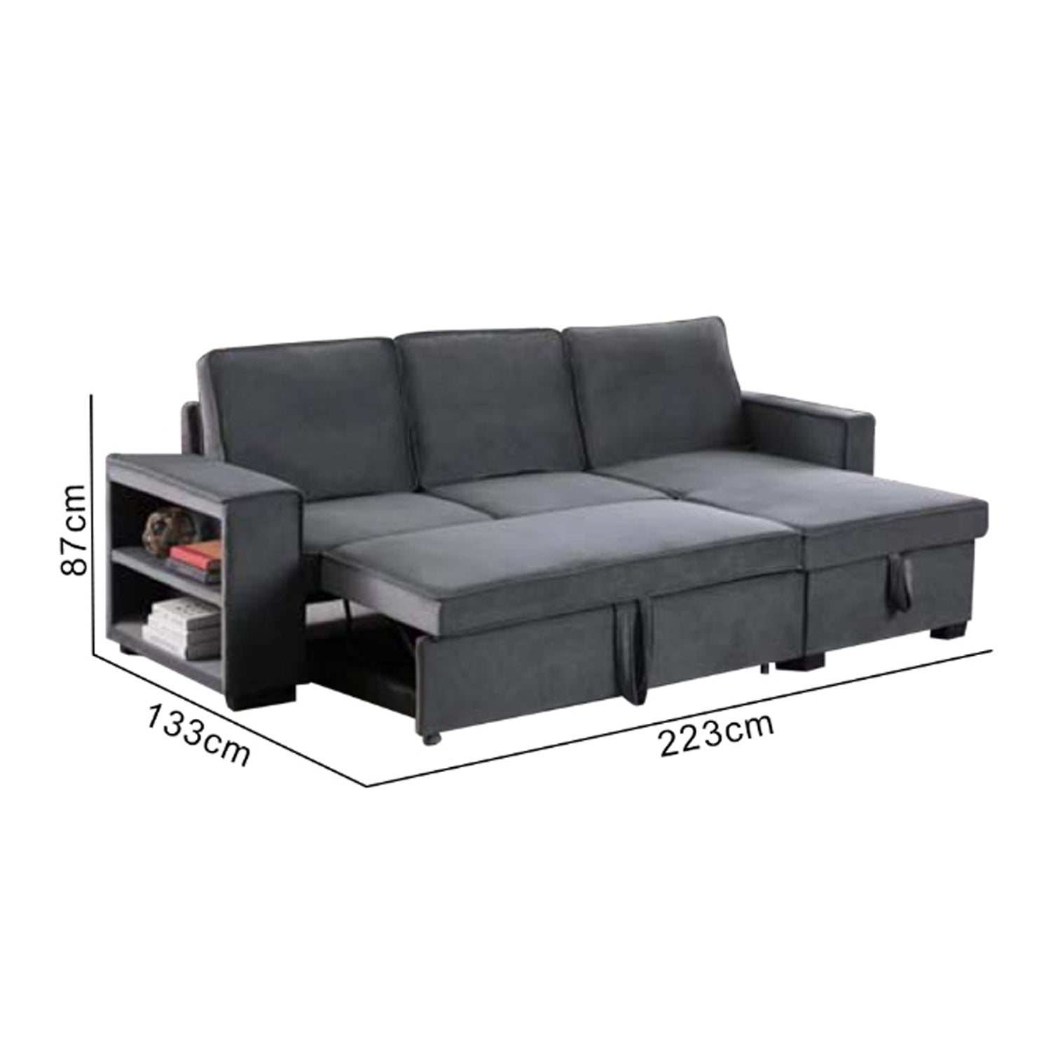 Marjie Series 7 Sleeper Sectional Reversible Sofa w/ Storage Upholstered w/ Pet-Friendly Option