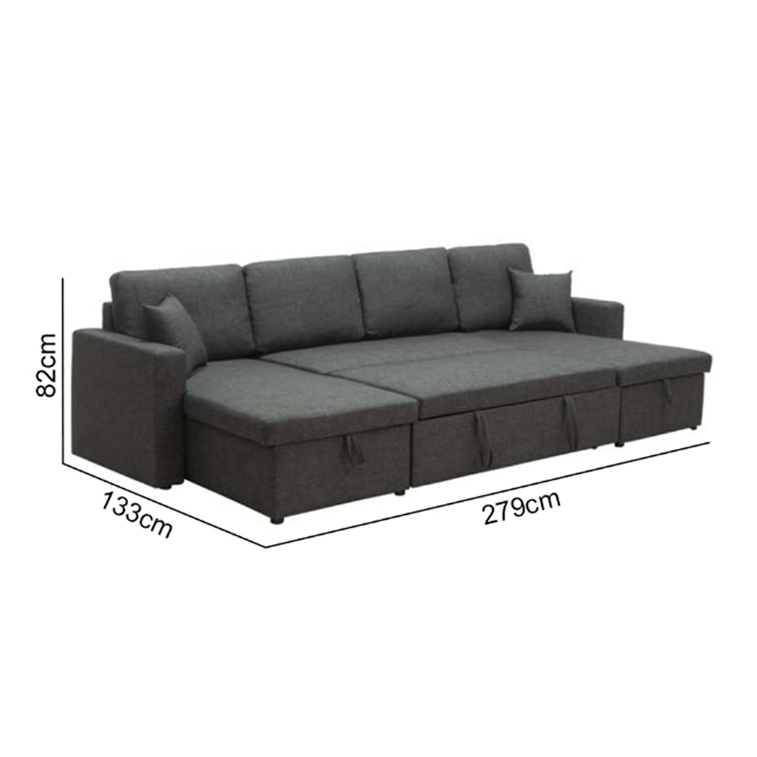 Marjie Series 4 Sleeper Sectional Reversible Sofa w/ Storage Upholstered w/ Pet-Friendly Option