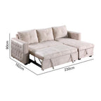 Marjie Series 8 Sleeper Sectional Reversible Sofa w/ Storage Upholstered w/ Pet-Friendly Option
